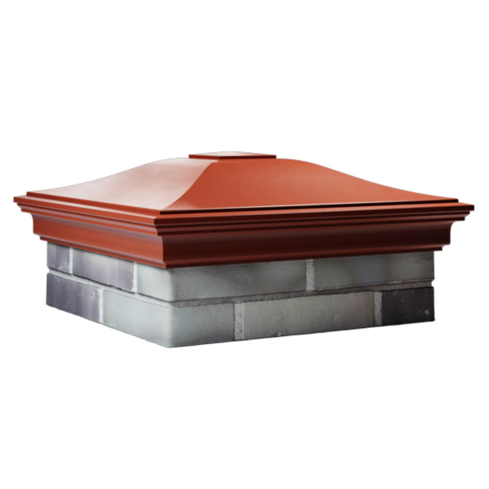 Колпак Zking Монблан Красный на столб 2х2 кирпича (515х515мм) в Волоколамске фото