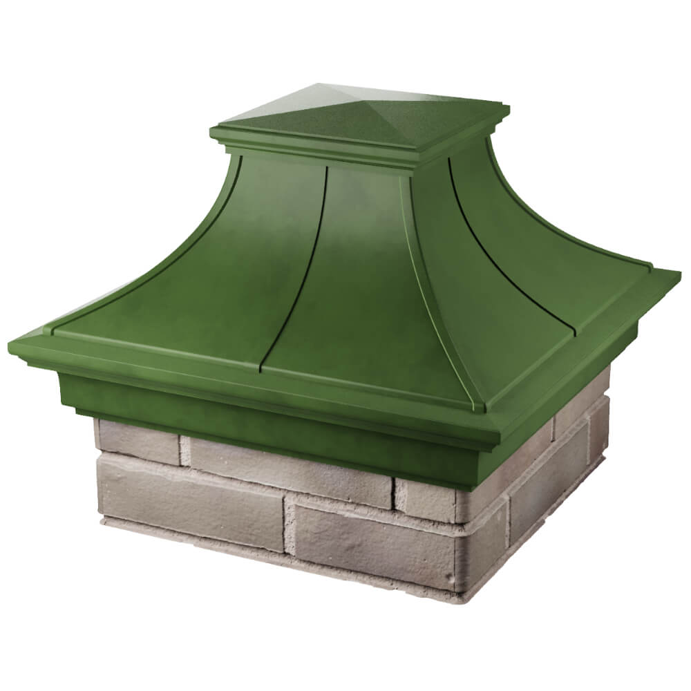 Колпак Zking Монблан Премиум Зеленый на столб 1.5х1.5 кирпича (385х385мм) в Волоколамске фото