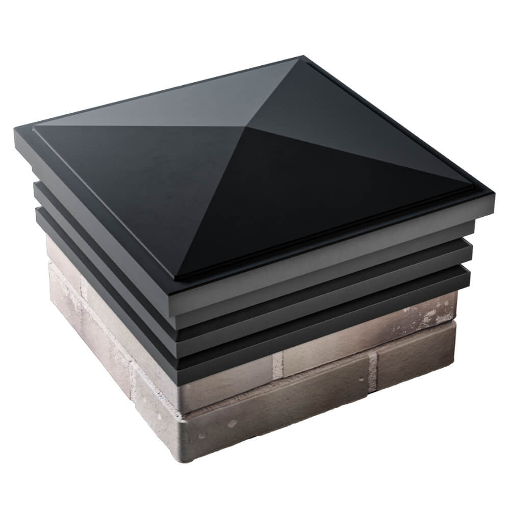 Колпак Zking Бона ХайТек Черный на столб 1.5х1.5 кирпича (385х385мм) в Волоколамске фото