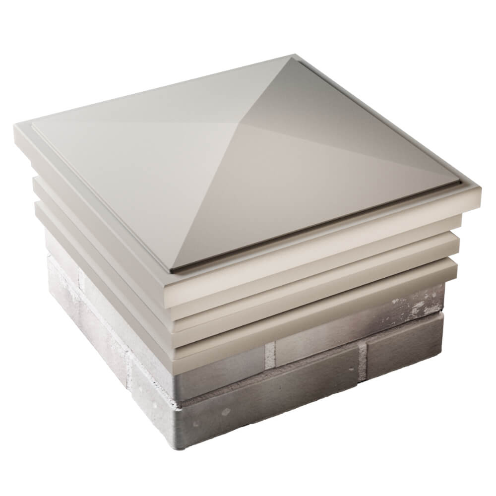 Колпак Zking Бона ХайТек Бежевый на столб 1.5х1.5 кирпича (385х385мм) в Волоколамске фото