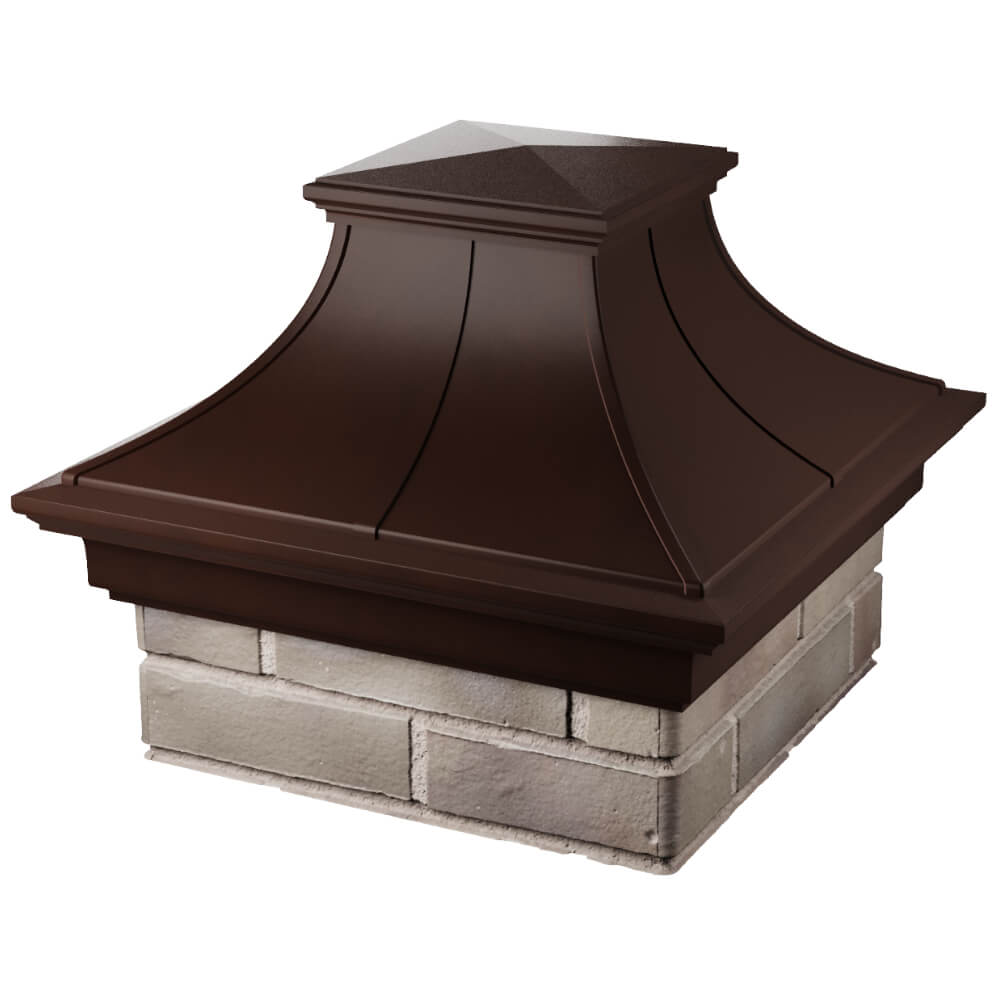 Колпак Zking Монблан Премиум Коричневый на столб 1.5х1.5 кирпича (385х385мм) в Волоколамске фото