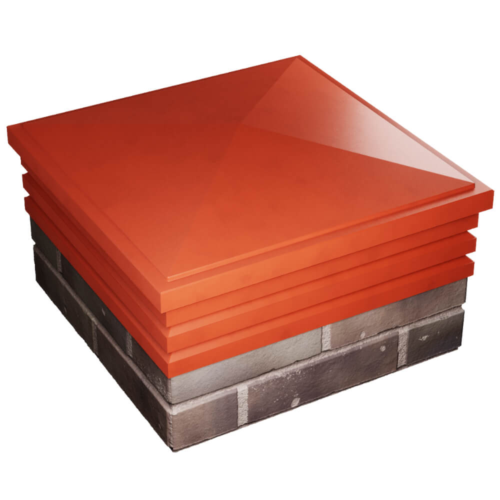 Колпак Zking Бона ХайТек Красный на столб 2х2 кирпича (513х513мм) в Волоколамске фото