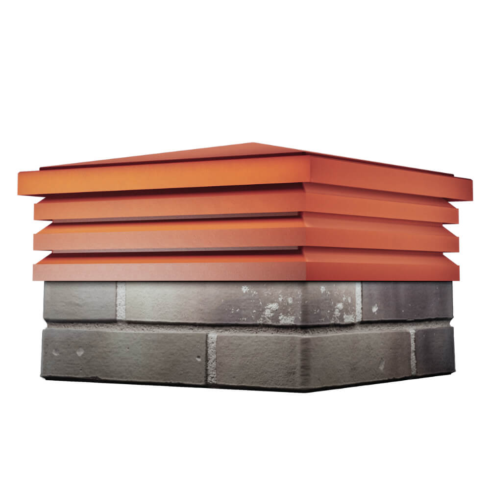 Колпак Zking Бона ХайТек Красный на столб 1.5х1.5 кирпича (385х385мм) в Волоколамске фото