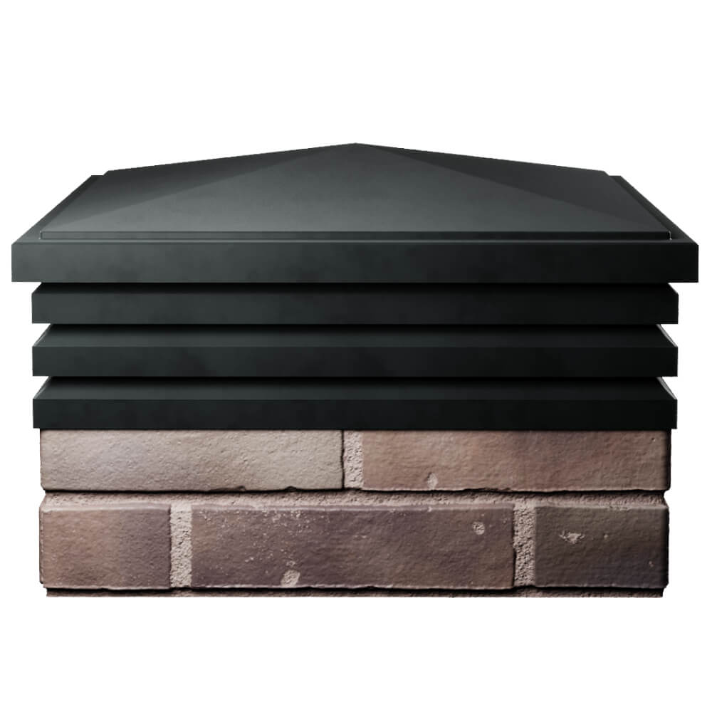 Колпак Zking Бона ХайТек Черный на столб 2х2 кирпича (513х513мм) Волоколамск фото