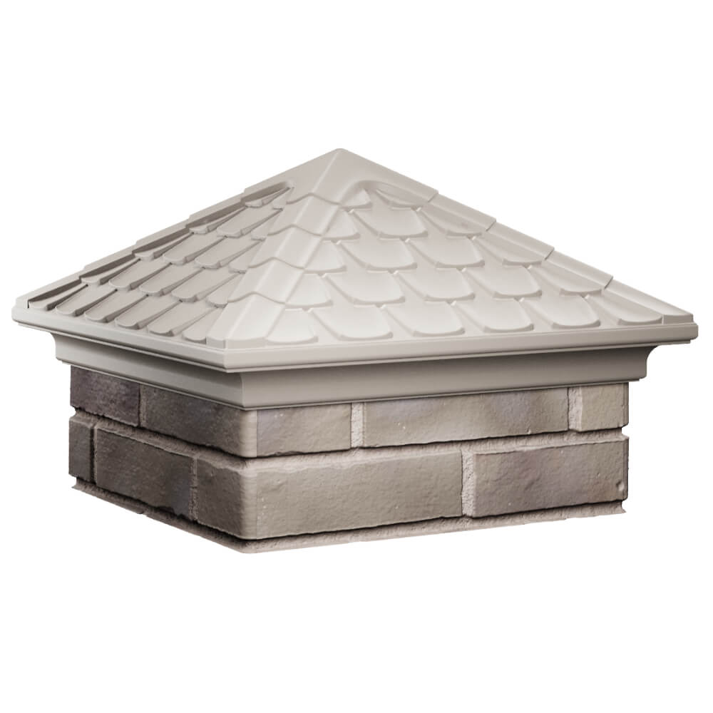 Колпак Zking Эльбрус Бежевый на столб 1.5х1.5 кирпича (385х385мм) в Волоколамске фото