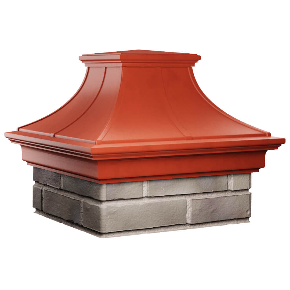 Колпак Zking Монблан Премиум Красный на столб 1.5х1.5 кирпича (385х385мм) в Волоколамске фото
