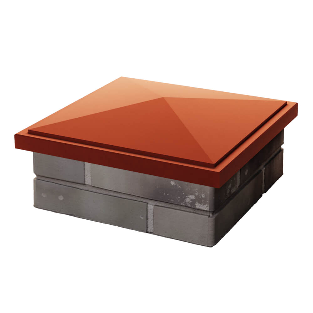 Колпак Zking БонаМоно Красный на столб 1.5х1.5 кирпича (385х385, 400х400мм) в Волоколамске фото