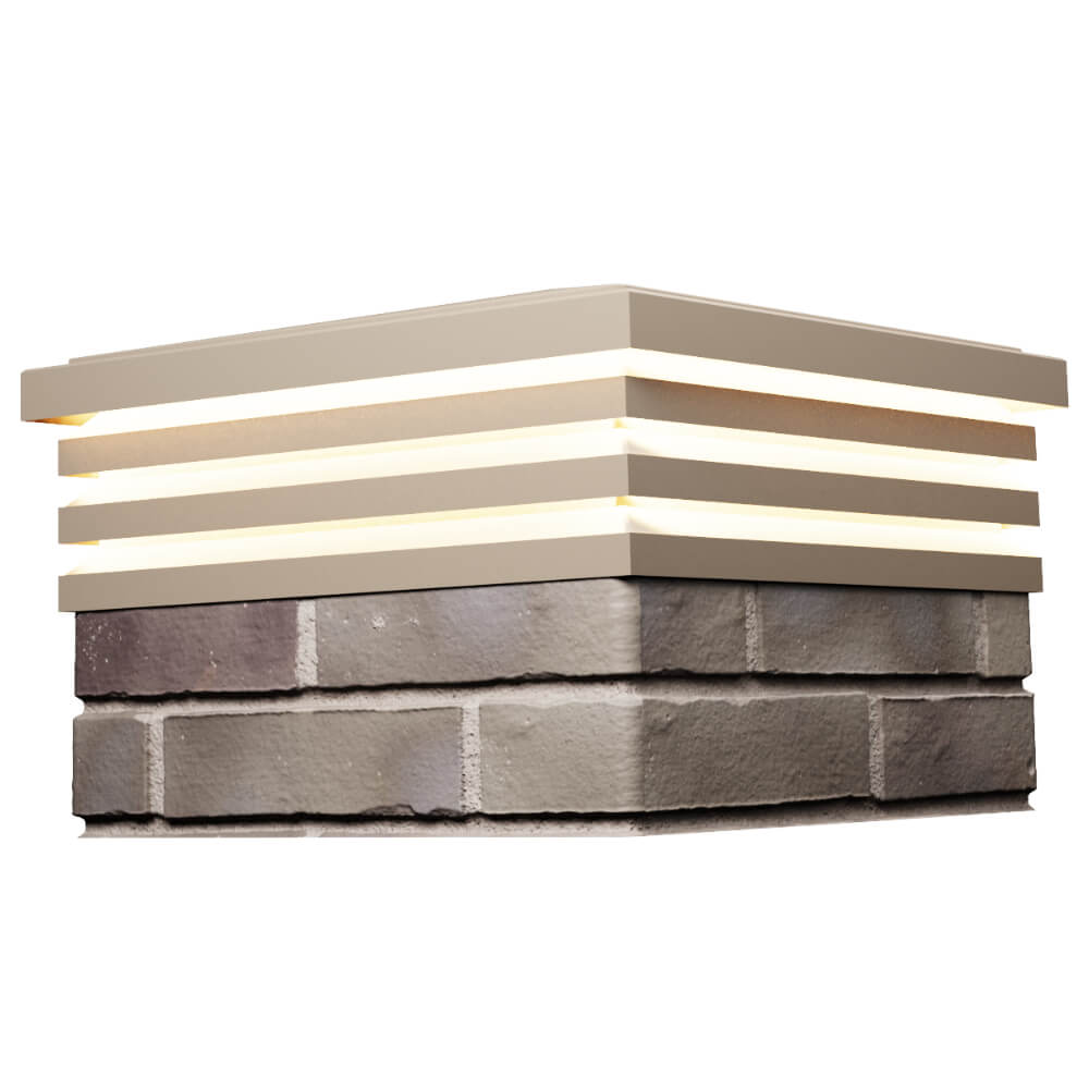 Колпак Zking Бона ХайТек Бежевый на столб 1.5х1.5 кирпича (385х385мм) с подсветкой в Волоколамске фото