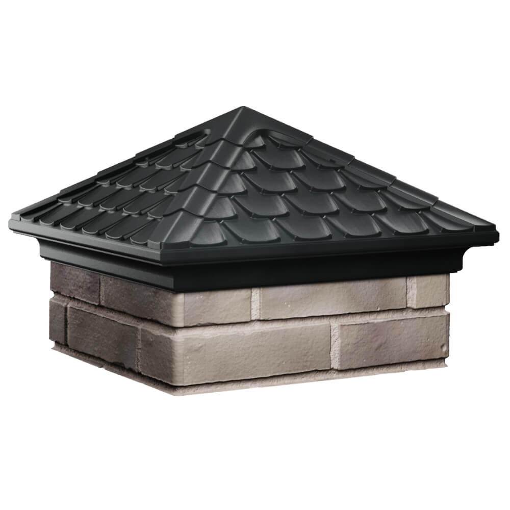 Колпак Zking Эльбрус Черный на столб 1.5х1.5 кирпича (385х385мм) в Волоколамске фото