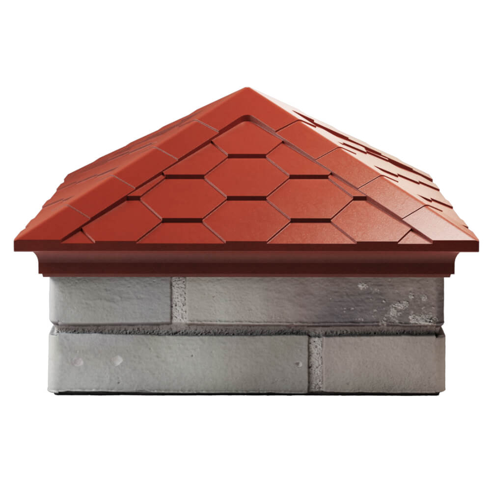 Колпак Zking Эверест Красный на столб 1.5х1.5 кирпича (390х390мм) Волоколамск фото