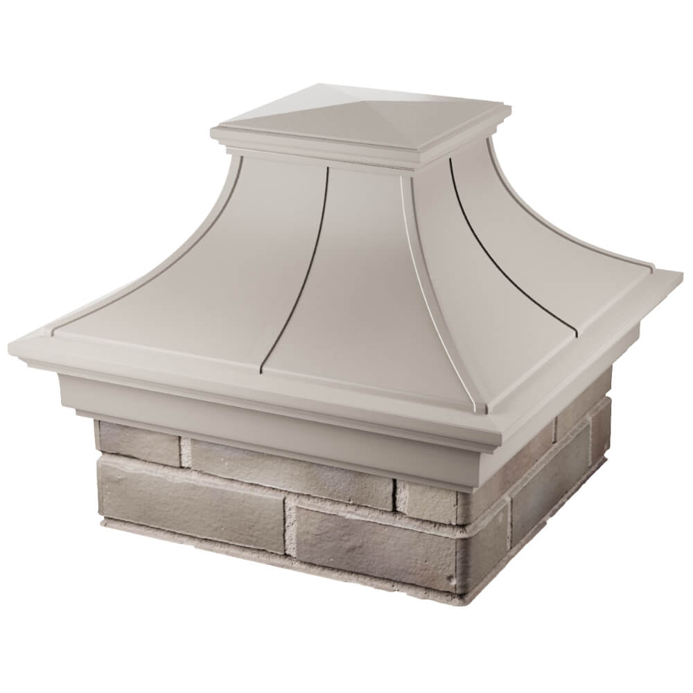 Колпак Zking Монблан Премиум Бежевый на столб 1.5х1.5 кирпича (385х385мм) в Волоколамске фото