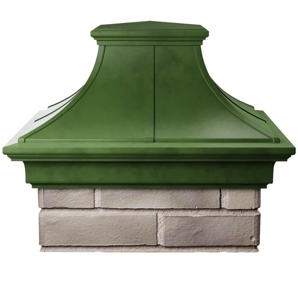 Колпак Zking Монблан Премиум Зеленый на столб 1.5х1.5 кирпича (385х385мм) Волоколамск фото