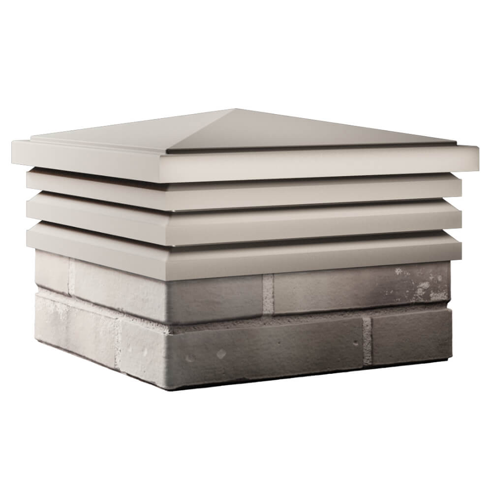 Колпак Zking Бона ХайТек Бежевый на столб 1.5х1.5 кирпича (385х385мм) в Волоколамске фото