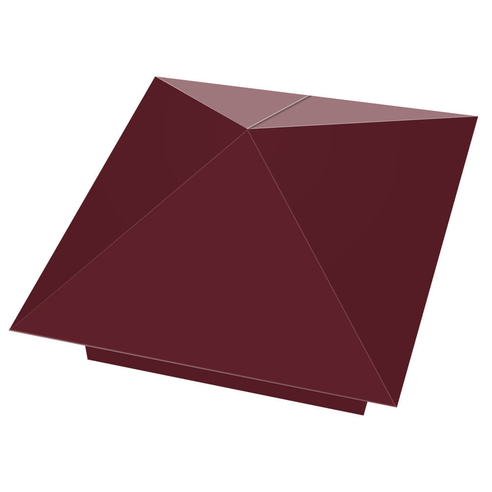 Колпак металлический 390х390мм RAL3005 Красное Вино заборный Волоколамск фото