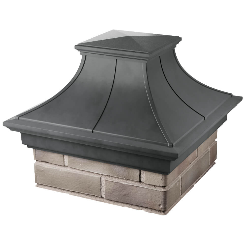 Колпак Zking Монблан Премиум Серый на столб 1.5х1.5 кирпича (385х385мм) в Волоколамске фото