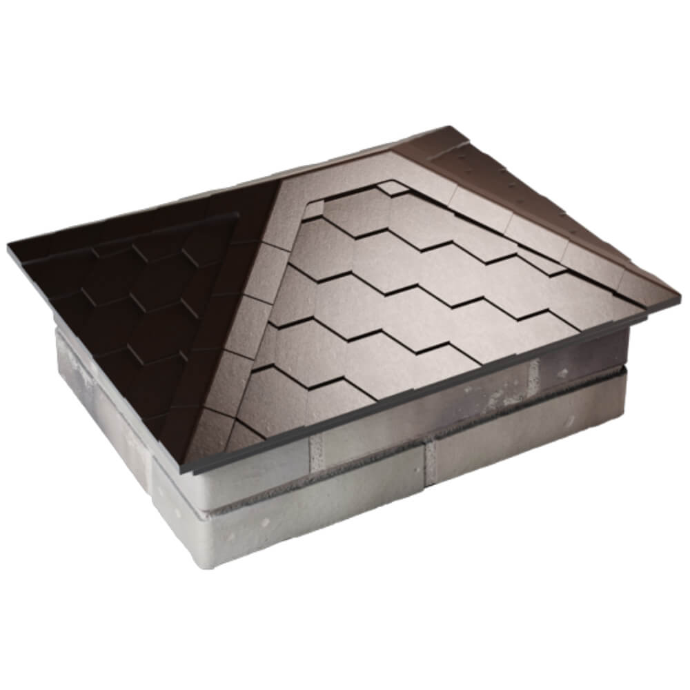 Колпак Zking Эверест Коричневый на столб 2х1.5 кирпича (520х390мм) Волоколамск фото