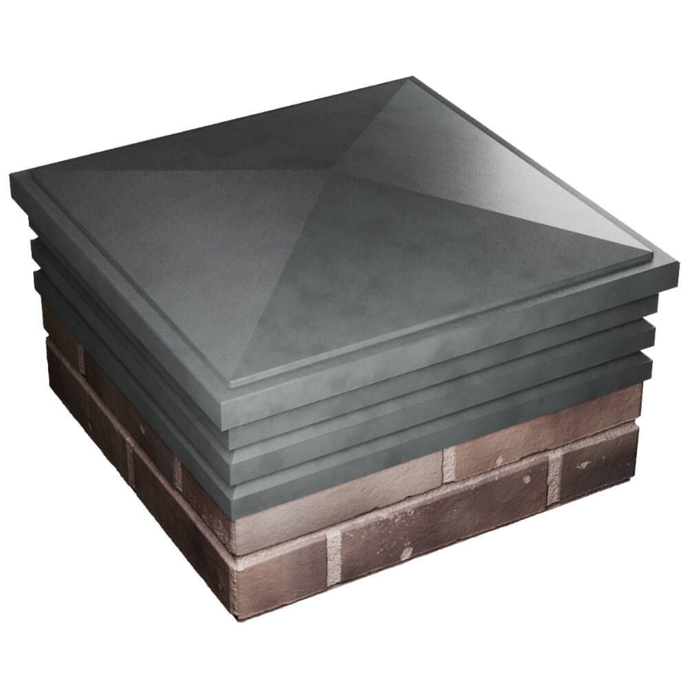 Колпак Zking Бона ХайТек Серый на столб 2х2 кирпича (513х513мм) в Волоколамске фото