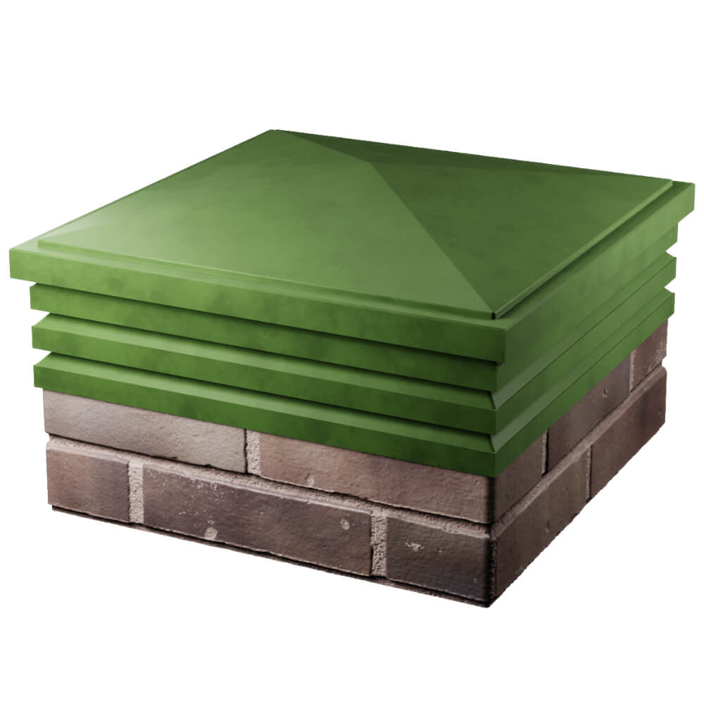 Колпак Zking Бона ХайТек Зеленый на столб 2х2 кирпича (513х513мм) в Волоколамске фото