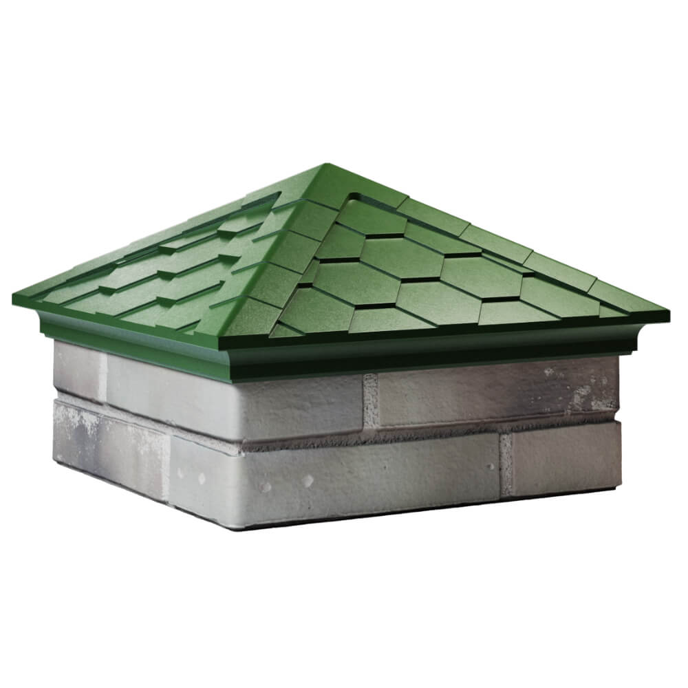 Колпак Zking Эверест Зеленый на столб 1.5х1.5 кирпича (390х390мм) в Волоколамске фото