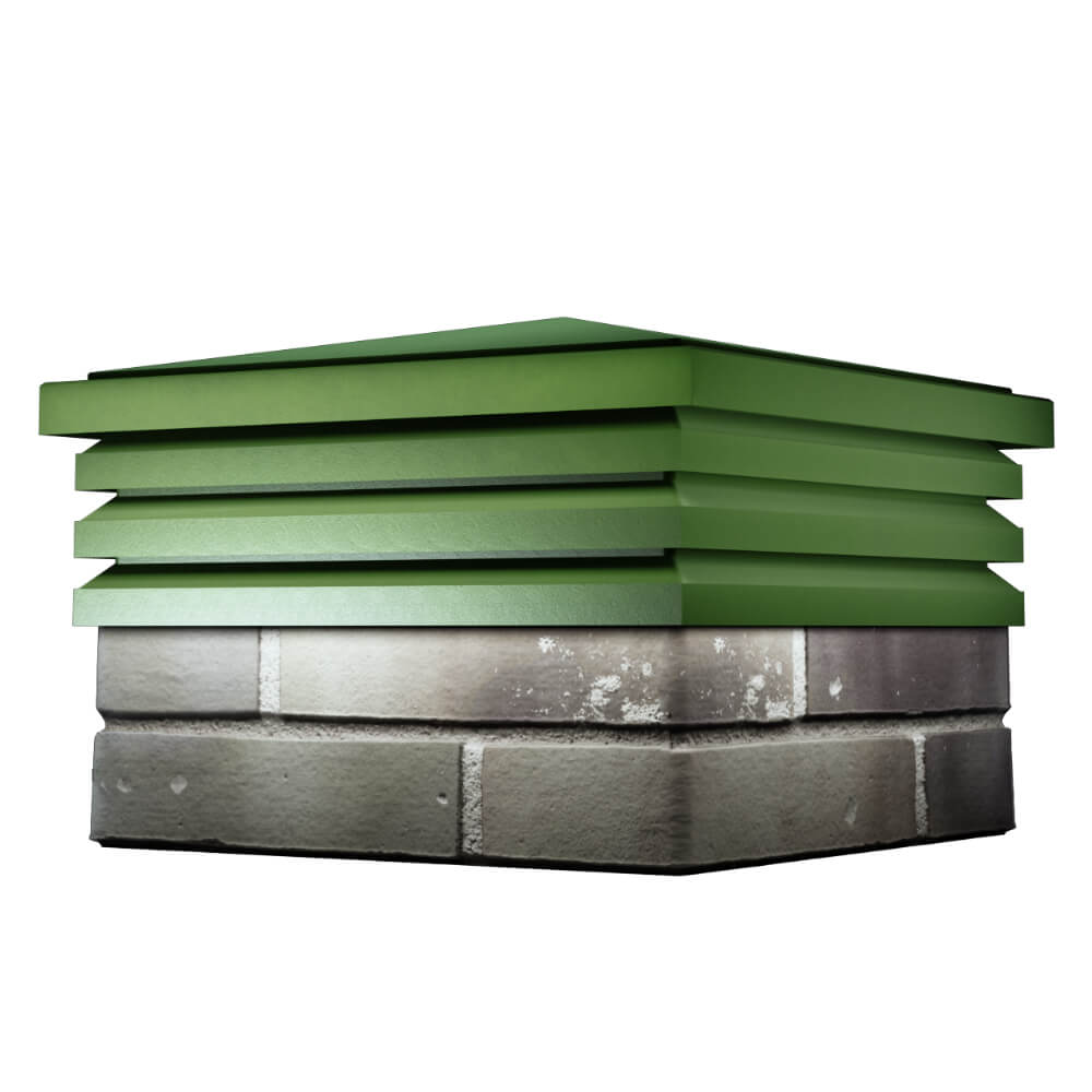 Колпак Zking Бона ХайТек Зеленый на столб 1.5х1.5 кирпича (385х385мм) в Волоколамске фото