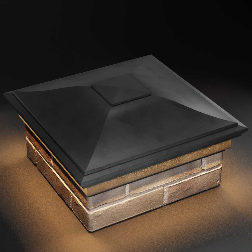 Колпак Zking Монблан Серый на столб 1.5х1.5 кирпича (385х385мм) с подсветкой в Волоколамске фото