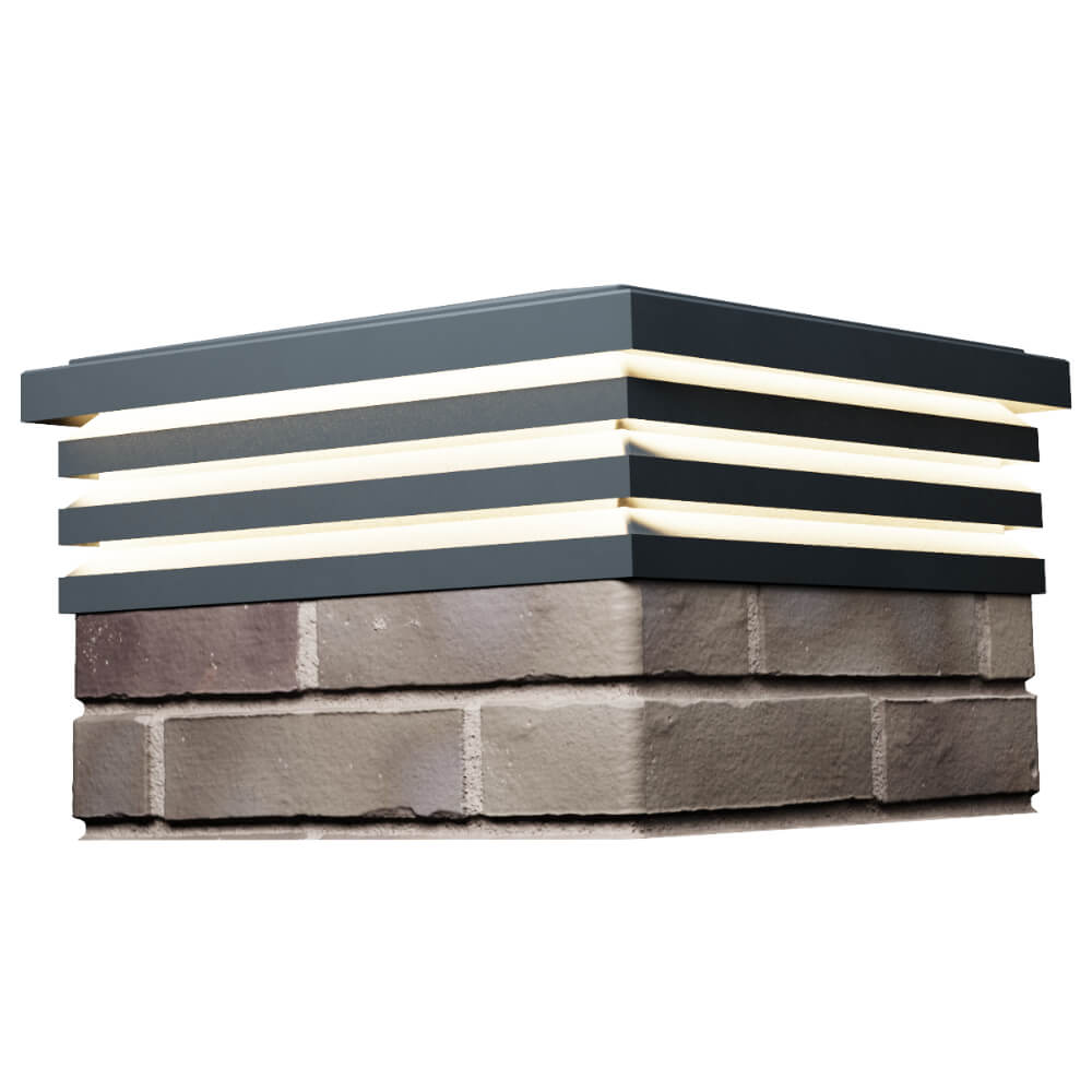 Колпак Zking Бона ХайТек Серый на столб 1.5х1.5 кирпича (385х385мм) с подсветкой в Волоколамске фото