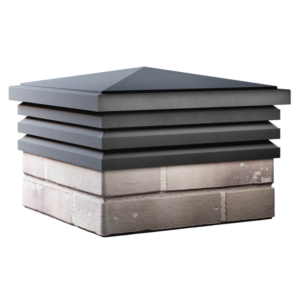 Колпак Zking Бона ХайТек Серый на столб 1.5х1.5 кирпича (385х385мм) в Волоколамске фото