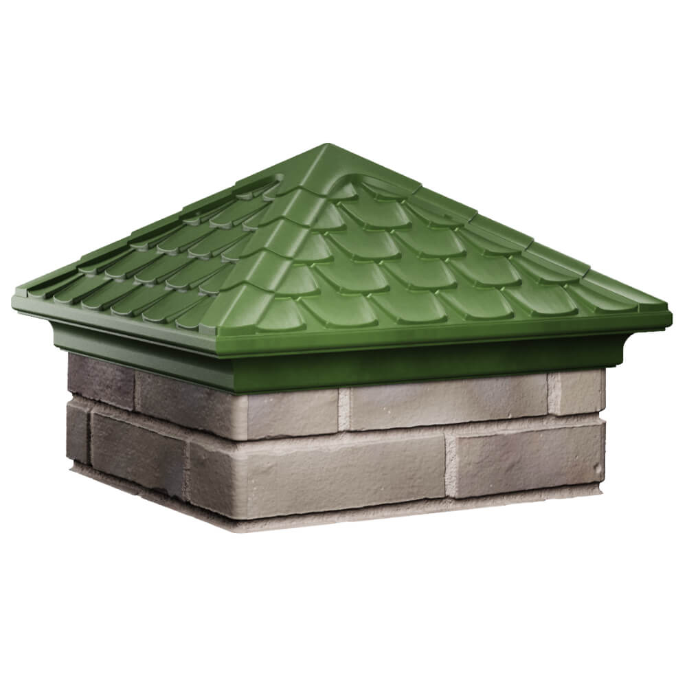 Колпак Zking Эльбрус Зеленый на столб 1.5х1.5 кирпича (385х385мм) в Волоколамске фото