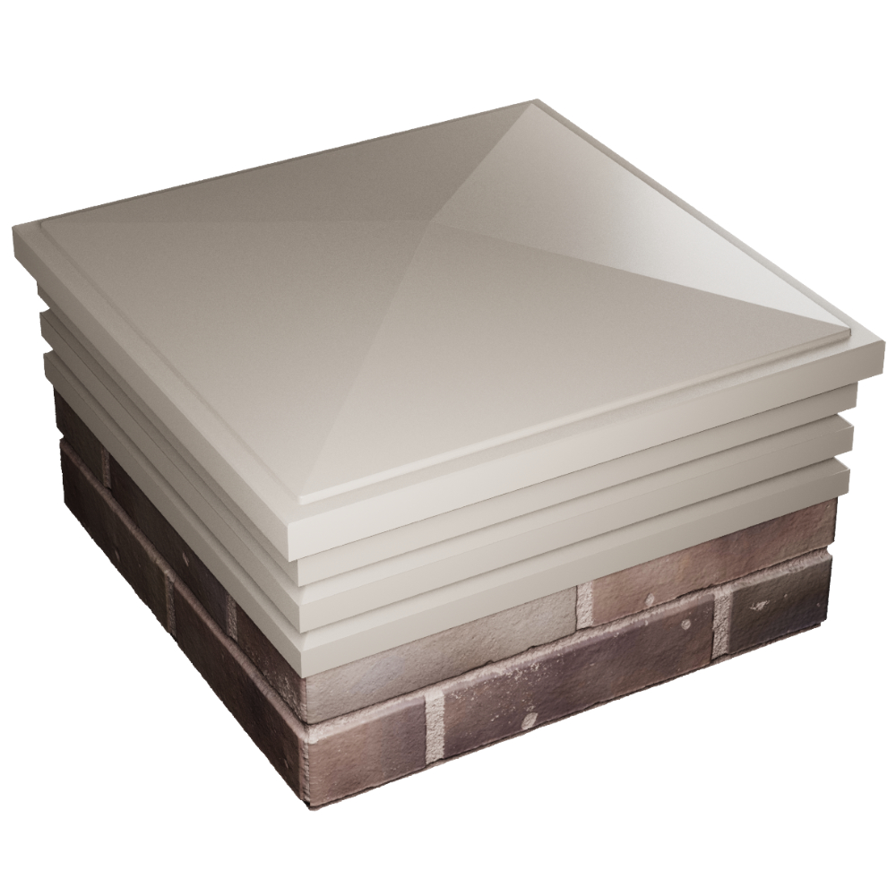 Колпак Zking Бона ХайТек Бежевый на столб 2х2 кирпича (513х513мм) в Волоколамске фото