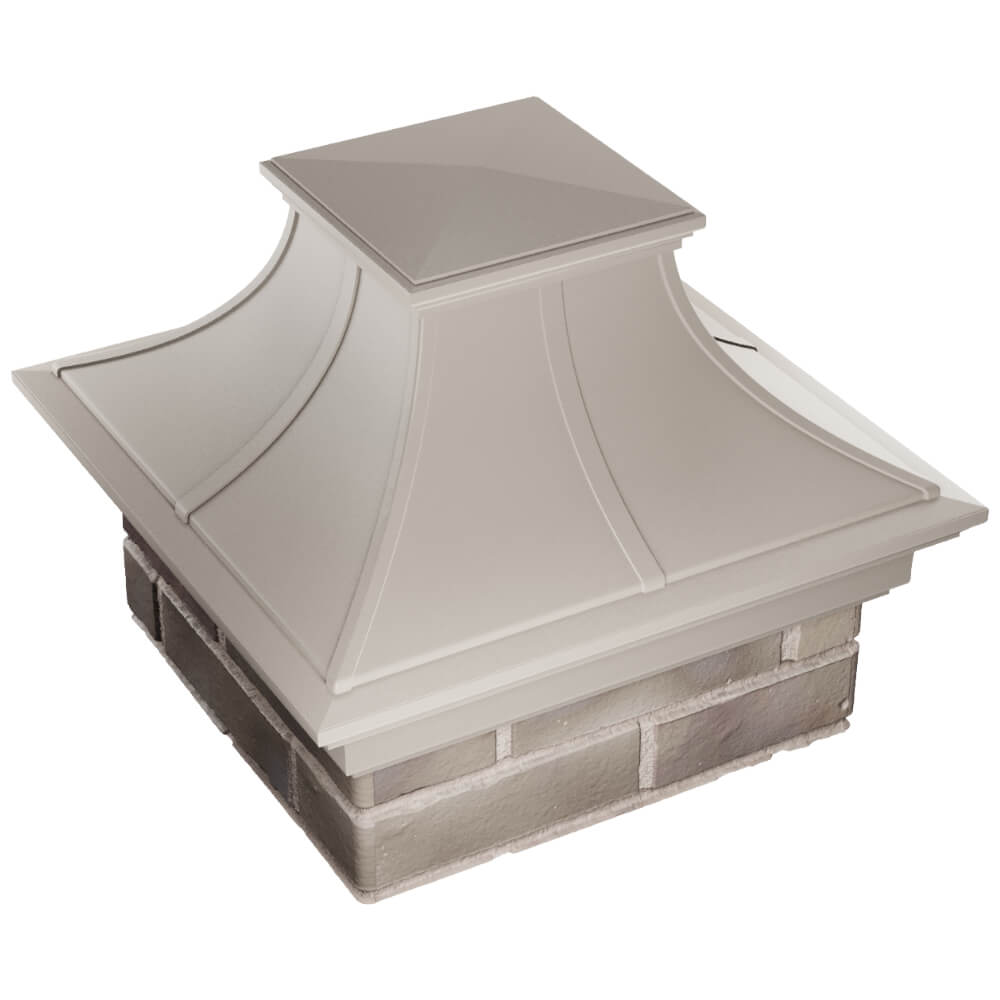 Колпак Zking Монблан Премиум Бежевый на столб 1.5х1.5 кирпича (385х385мм) в Волоколамске фото