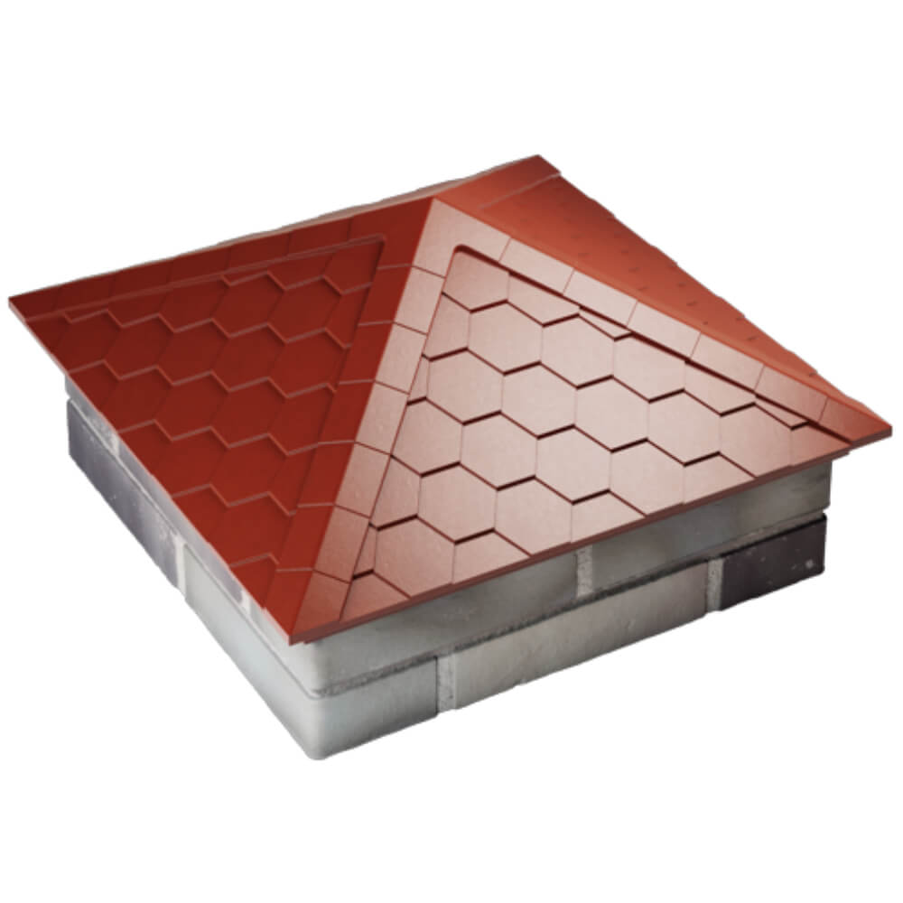 Колпак Zking Эверест Красный на столб 2х2 кирпича (535х535мм) Волоколамск фото
